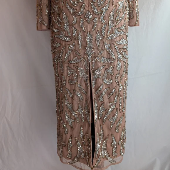NWT Mac Duggal EMBELLISHED ILLUSION SHEATH DRESS #5521